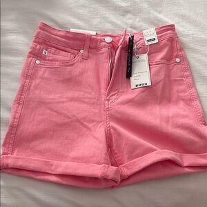 Judy Blue Pink Jean Shorts high waisted Cuffed Hem